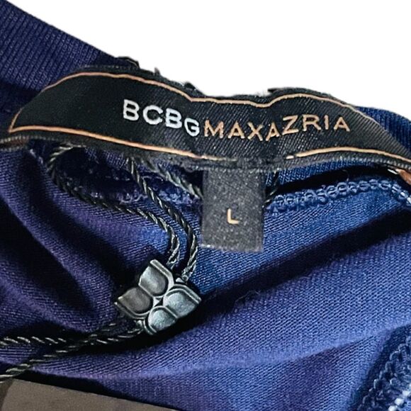 NWT BCBGMAXAZRIA Navy Blue Ruffle Tiered Dress Size L MSRP $218 - Picture 6 of 6